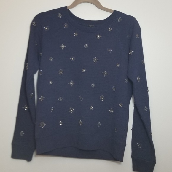 J.Crew Embellished Jeweled Preppy Sweatshirt S - Picture 2 of 8